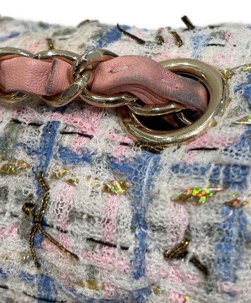 CHANEL（シャネル）CHANEL (シャネル) ツイードマトラッセ20 ホワイト×ピンク サイズ:20の古着・服飾アイテム