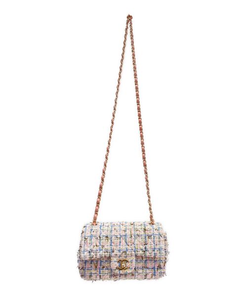 CHANEL（シャネル）CHANEL (シャネル) ツイードマトラッセ20 ホワイト×ピンク サイズ:20の古着・服飾アイテム