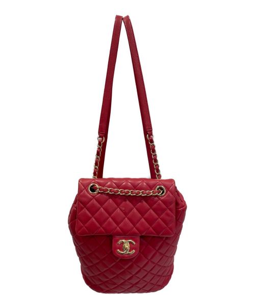 CHANEL（シャネル）CHANEL (シャネル) チェーンリュックサック レッドの古着・服飾アイテム