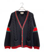 GUCCIグッチ）の古着「オーバーサイズ ケーブルニット カーディガン」｜ブラック