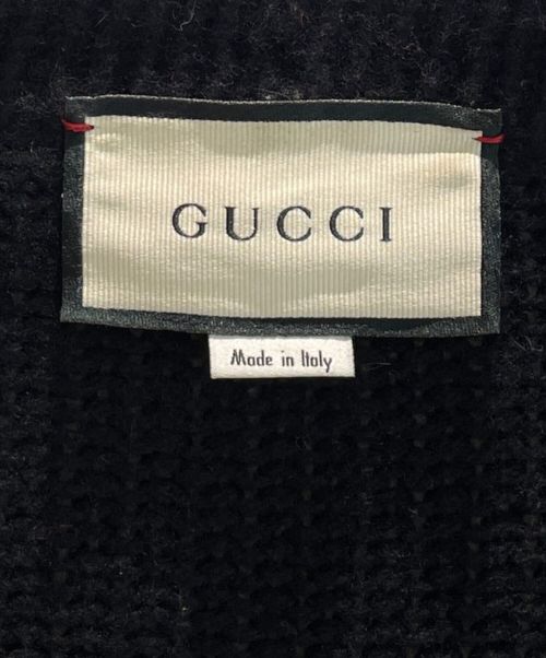 GUCCI（グッチ）GUCCI (グッチ) オーバーサイズ ケーブルニット カーディガン ブラック サイズ:XLの古着・服飾アイテム