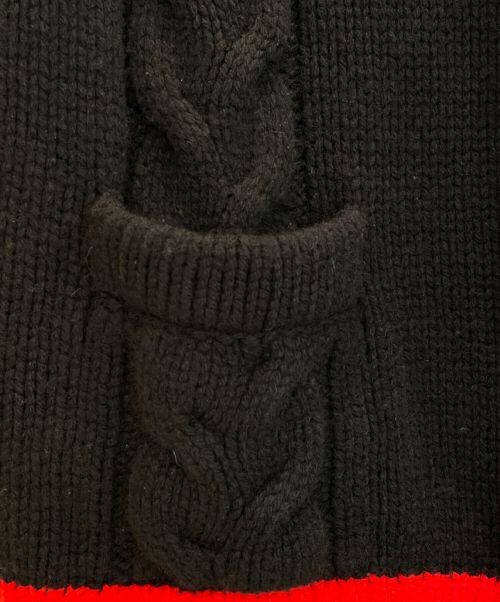 GUCCI（グッチ）GUCCI (グッチ) オーバーサイズ ケーブルニット カーディガン ブラック サイズ:XLの古着・服飾アイテム