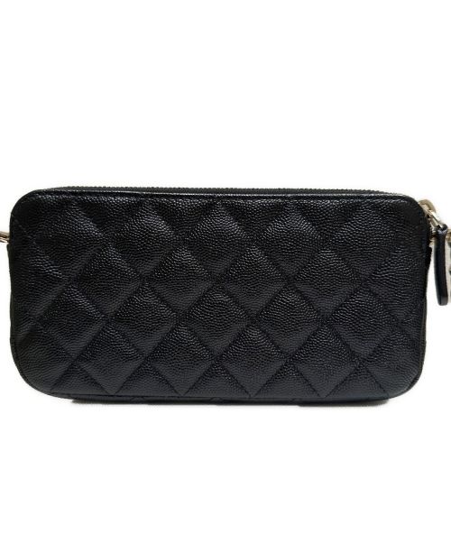 CHANEL（シャネル）CHANEL (シャネル) マトラッセチェーンショルダーウォレット ブラック サイズ:-の古着・服飾アイテム