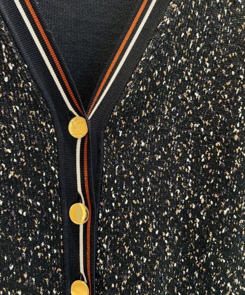 LOUIS VUITTON（ルイ ヴィトン）LOUIS VUITTON (ルイ ヴィトン) ツイード切替えカーディガン ブラック サイズ:Sの古着・服飾アイテム
