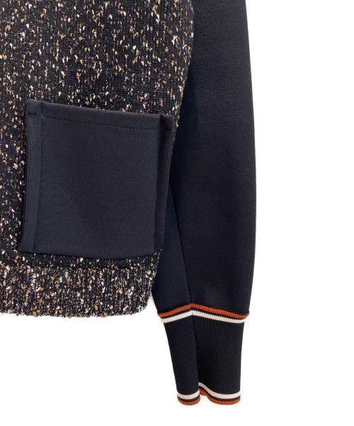 LOUIS VUITTON（ルイ ヴィトン）LOUIS VUITTON (ルイ ヴィトン) ツイード切替えカーディガン ブラック サイズ:Sの古着・服飾アイテム