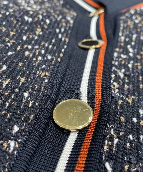 LOUIS VUITTON（ルイ ヴィトン）LOUIS VUITTON (ルイ ヴィトン) ツイード切替えカーディガン ブラック サイズ:Sの古着・服飾アイテム