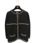 CHANEL（シャネル）の古着「カシミヤコットンノーカラーカーディガン」｜ブラック