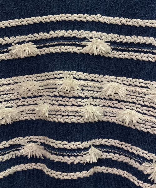 CHANEL（シャネル）CHANEL (シャネル) コットンワンポイント半袖ニット ブルー サイズ:38の古着・服飾アイテム