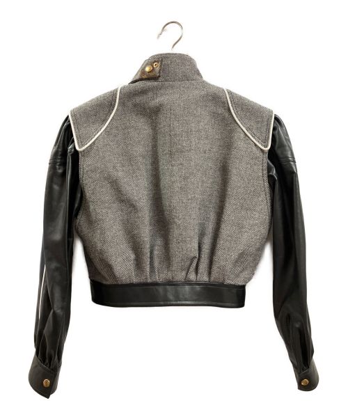 LOUIS VUITTON（ルイ ヴィトン）LOUIS VUITTON (ルイ ヴィトン) モノグラムレザー切替ブルゾン グレー サイズ:34の古着・服飾アイテム