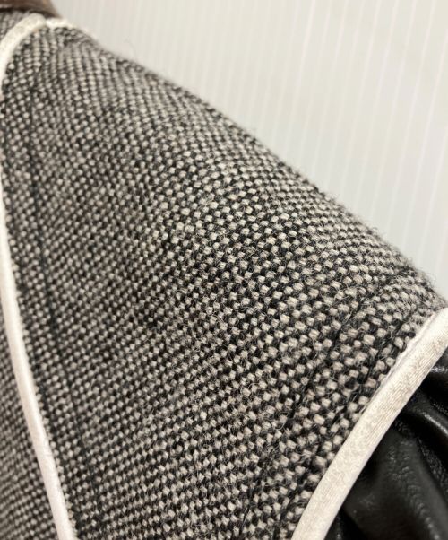 LOUIS VUITTON（ルイ ヴィトン）LOUIS VUITTON (ルイ ヴィトン) モノグラムレザー切替ブルゾン グレー サイズ:34の古着・服飾アイテム
