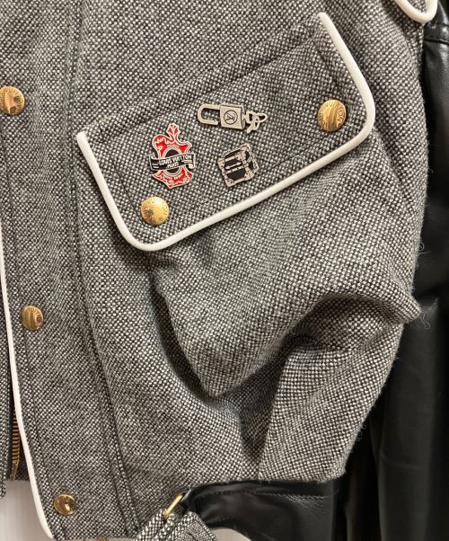 LOUIS VUITTON（ルイ ヴィトン）LOUIS VUITTON (ルイ ヴィトン) モノグラムレザー切替ブルゾン グレー サイズ:34の古着・服飾アイテム