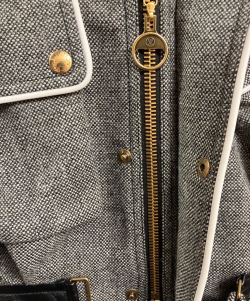 LOUIS VUITTON（ルイ ヴィトン）LOUIS VUITTON (ルイ ヴィトン) モノグラムレザー切替ブルゾン グレー サイズ:34の古着・服飾アイテム