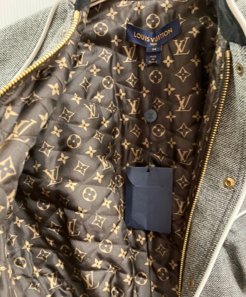 LOUIS VUITTON（ルイ ヴィトン）LOUIS VUITTON (ルイ ヴィトン) モノグラムレザー切替ブルゾン グレー サイズ:34の古着・服飾アイテム