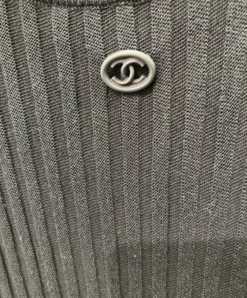 CHANEL（シャネル）CHANEL (シャネル) リブニットワンピース ブラック サイズ:38の古着・服飾アイテム