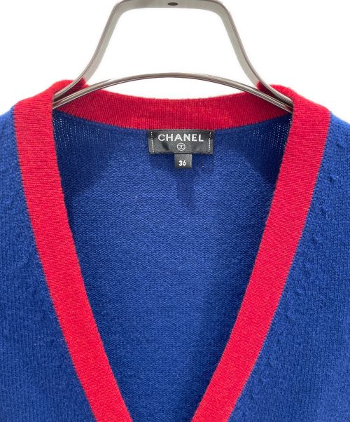 CHANEL（シャネル）CHANEL (シャネル) Cashmere cardigan ブルー サイズ:36の古着・服飾アイテム
