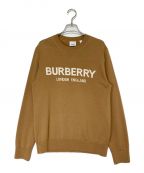 BURBERRYバーバリー）の古着「ロゴクルーネックニット」｜ベージュ