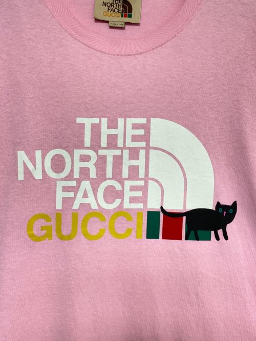 GUCCI（グッチ）GUCCI (グッチ) THE NORTH FACE (ザ ノース フェイス) プリントTシャツ ピンク サイズ:XLの古着・服飾アイテム