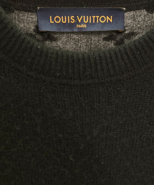 LOUIS VUITTON（ルイ ヴィトン）LOUIS VUITTON (ルイ ヴィトン) ロゴバックカシミヤニット ブラック サイズ:Mの古着・服飾アイテム