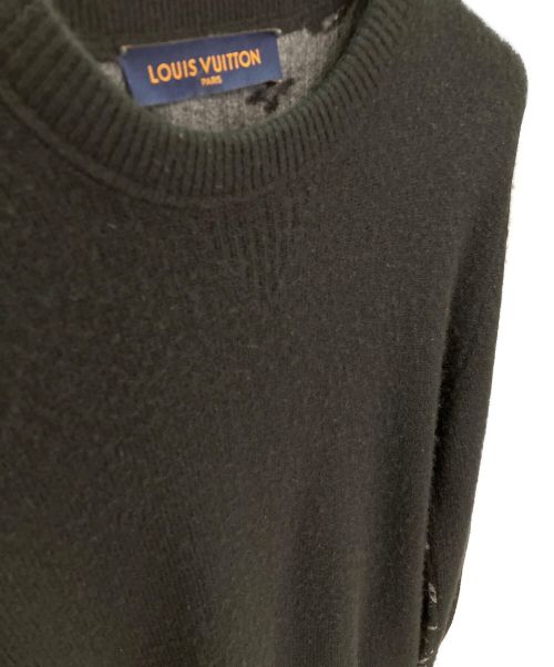 LOUIS VUITTON（ルイ ヴィトン）LOUIS VUITTON (ルイ ヴィトン) ロゴバックカシミヤニット ブラック サイズ:Mの古着・服飾アイテム
