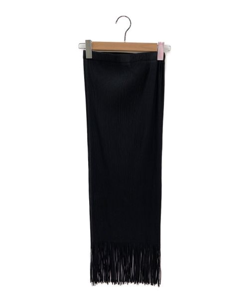 PLEATS PLEASE（プリーツプリーズ）PLEATS PLEASE (プリーツプリーズ) フリンジプリーツスカート ブラック サイズ:2の古着・服飾アイテム