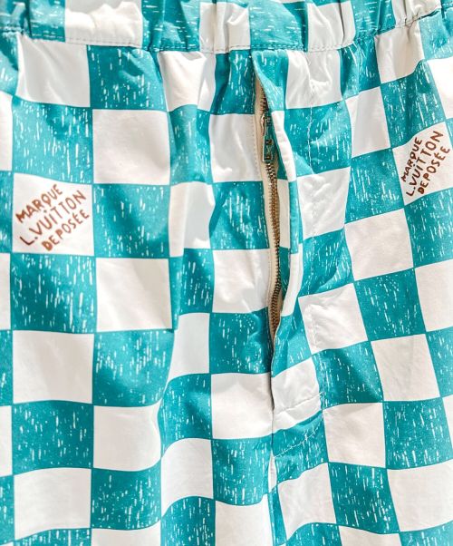 LOUIS VUITTON（ルイ ヴィトン）LOUIS VUITTON (ルイ ヴィトン) ダミエドローストリングショーツ ブルー サイズ:40の古着・服飾アイテム