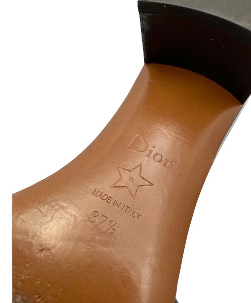 Christian Dior（クリスチャン ディオール）Christian Dior (クリスチャン ディオール) エンブロイダリーコットンミュール ネイビー サイズ:37 1/2の古着・服飾アイテム