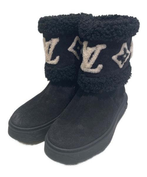 LOUIS VUITTON（ルイ ヴィトン）LOUIS VUITTON (ルイ ヴィトン) スノードロップ・ライン アンクル ブーツ ブラック サイズ:371/2の古着・服飾アイテム
