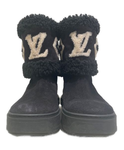LOUIS VUITTON（ルイ ヴィトン）LOUIS VUITTON (ルイ ヴィトン) スノードロップ・ライン アンクル ブーツ ブラック サイズ:371/2の古着・服飾アイテム