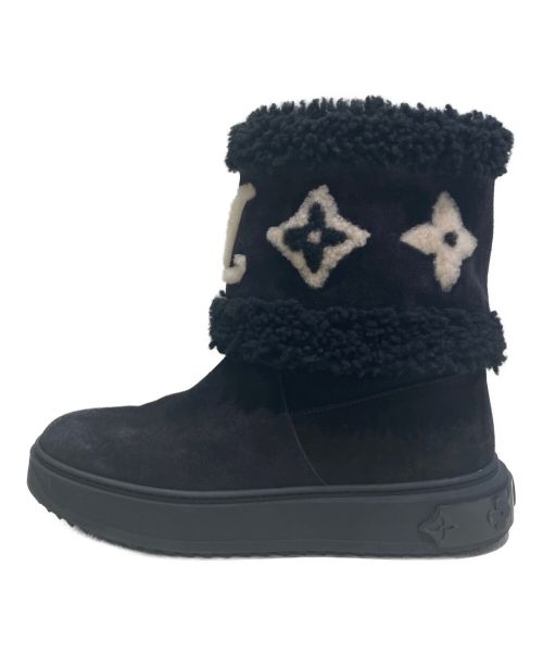 LOUIS VUITTON（ルイ ヴィトン）LOUIS VUITTON (ルイ ヴィトン) スノードロップ・ライン アンクル ブーツ ブラック サイズ:371/2の古着・服飾アイテム
