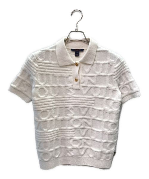 LOUIS VUITTON（ルイ ヴィトン）LOUIS VUITTON (ルイ ヴィトン) 3Dシグネーチャーニットポロシャツ ホワイト サイズ:Sの古着・服飾アイテム