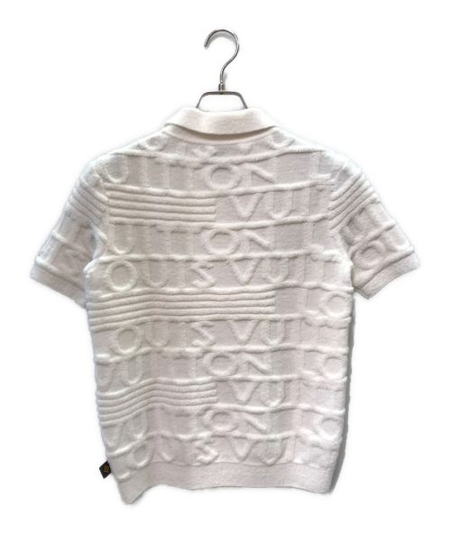 LOUIS VUITTON（ルイ ヴィトン）LOUIS VUITTON (ルイ ヴィトン) 3Dシグネーチャーニットポロシャツ ホワイト サイズ:Sの古着・服飾アイテム