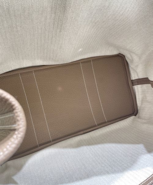 HERMES（エルメス）HERMES (エルメス) ガーデンパーティー PM/シルバー金具/ネゴンダ/エトゥープ/C刻印 エトゥープ サイズ:PMの古着・服飾アイテム