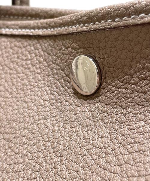 HERMES（エルメス）HERMES (エルメス) ガーデンパーティー PM/シルバー金具/ネゴンダ/エトゥープ/C刻印 エトゥープ サイズ:PMの古着・服飾アイテム
