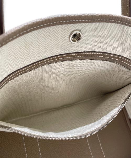 HERMES（エルメス）HERMES (エルメス) ガーデンパーティー PM/シルバー金具/ネゴンダ/エトゥープ/C刻印 エトゥープ サイズ:PMの古着・服飾アイテム