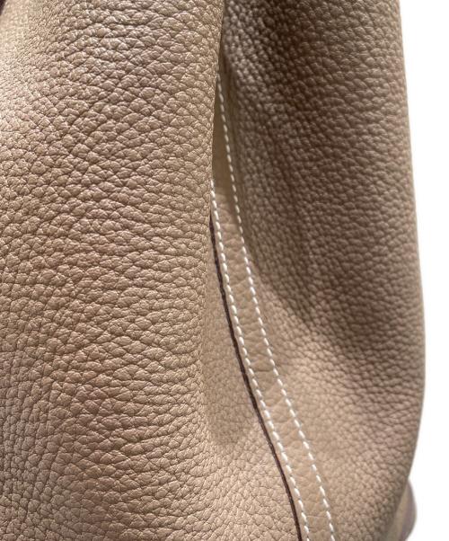 HERMES（エルメス）HERMES (エルメス) ガーデンパーティー PM/シルバー金具/ネゴンダ/エトゥープ/C刻印 エトゥープ サイズ:PMの古着・服飾アイテム