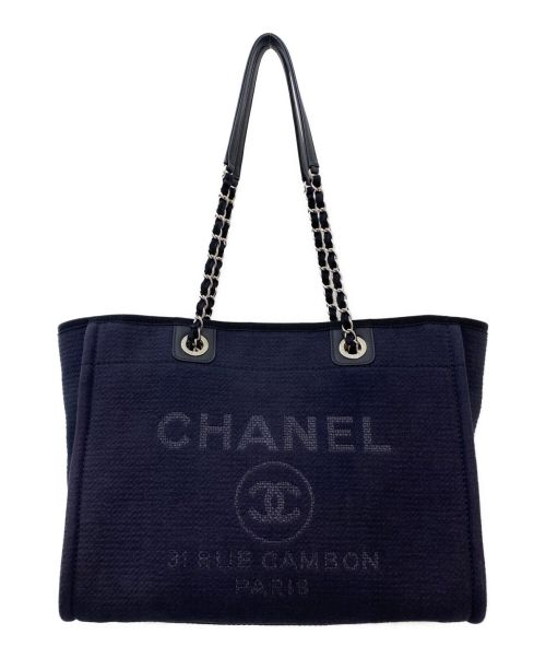 CHANEL（シャネル）CHANEL (シャネル) ドーヴィルMM ダークネイビー サイズ:MMの古着・服飾アイテム