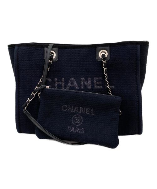 CHANEL（シャネル）CHANEL (シャネル) ドーヴィルMM ダークネイビー サイズ:MMの古着・服飾アイテム