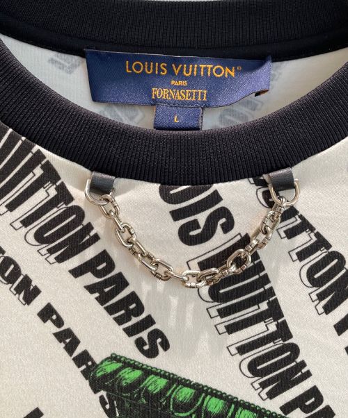 LOUIS VUITTON（ルイ ヴィトン）LOUIS VUITTON (ルイ ヴィトン) FORNASETT (フォルナセッティ) スランティドシグネチャー ベースTシャツ マルチカラー サイズ:Lの古着・服飾アイテム