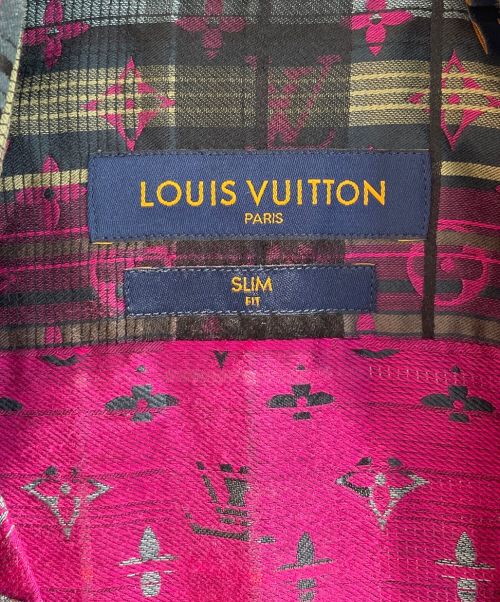 LOUIS VUITTON（ルイ ヴィトン）LOUIS VUITTON (ルイ ヴィトン) モノグラムチェックシルク混シャツ マルチカラー サイズ:Mの古着・服飾アイテム
