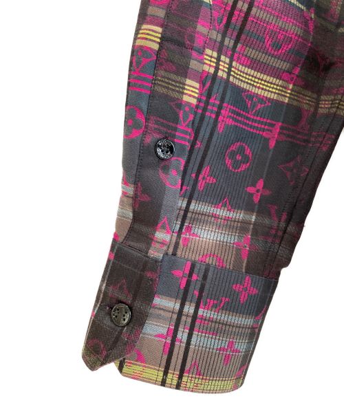LOUIS VUITTON（ルイ ヴィトン）LOUIS VUITTON (ルイ ヴィトン) モノグラムチェックシルク混シャツ マルチカラー サイズ:Mの古着・服飾アイテム
