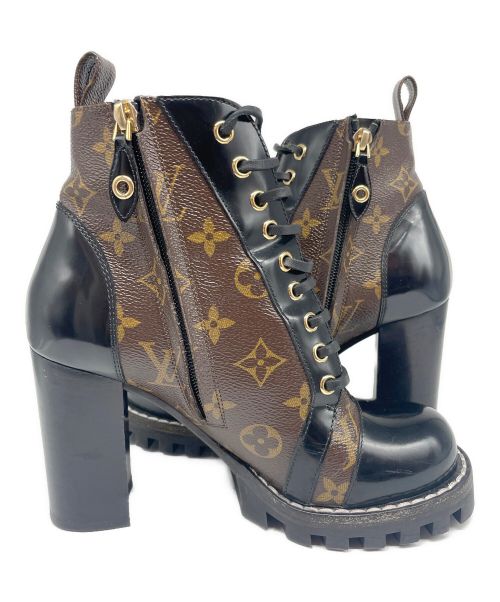 LOUIS VUITTON（ルイ ヴィトン）LOUIS VUITTON (ルイ ヴィトン) スタートレイルライン モノグラムアンクルブーツ ブラウン サイズ:36 1/2の古着・服飾アイテム