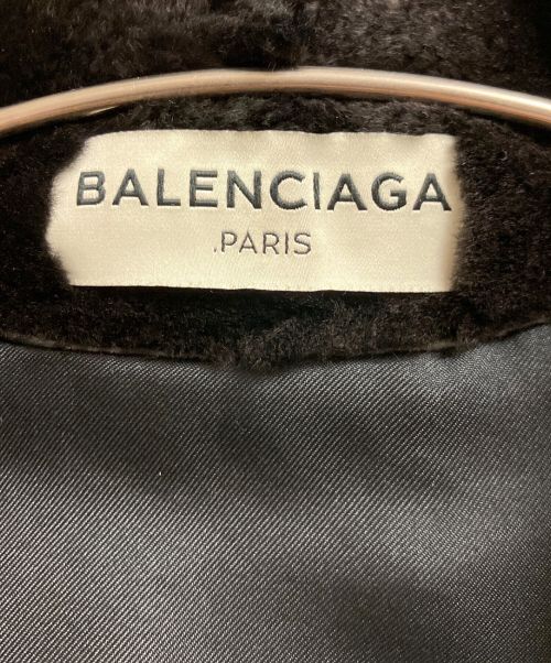 BALENCIAGA（バレンシアガ）BALENCIAGA (バレンシアガ) シェアードミンク ライダースジャケット ブラウン サイズ:36の古着・服飾アイテム