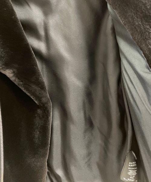 BALENCIAGA（バレンシアガ）BALENCIAGA (バレンシアガ) シェアードミンク ライダースジャケット ブラウン サイズ:36の古着・服飾アイテム