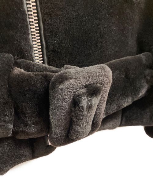 BALENCIAGA（バレンシアガ）BALENCIAGA (バレンシアガ) シェアードミンク ライダースジャケット ブラウン サイズ:36の古着・服飾アイテム