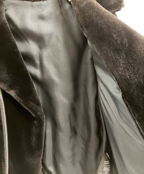 BALENCIAGA（バレンシアガ）BALENCIAGA (バレンシアガ) シェアードミンク ライダースジャケット ブラウン サイズ:36の古着・服飾アイテム