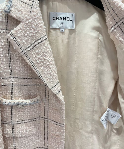 CHANEL（シャネル）CHANEL (シャネル) ツイードジャケット ピンク サイズ:34の古着・服飾アイテム