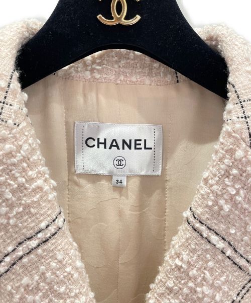 CHANEL（シャネル）CHANEL (シャネル) ツイードジャケット ピンク サイズ:34の古着・服飾アイテム