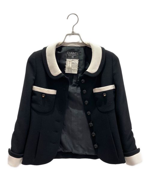 CHANEL（シャネル）CHANEL (シャネル) バイカラージャケット ホワイト×ブラック サイズ:34の古着・服飾アイテム