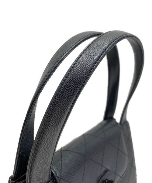 CHANEL（シャネル）CHANEL (シャネル) ココマークターンロックハンドバッグ オールブラックの古着・服飾アイテム