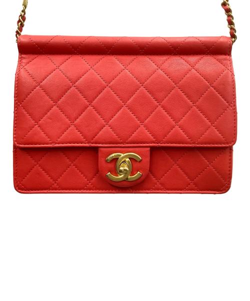 CHANEL（シャネル）CHANEL (シャネル) マトラッセ パールチェーンショルダーバッグ レッドの古着・服飾アイテム